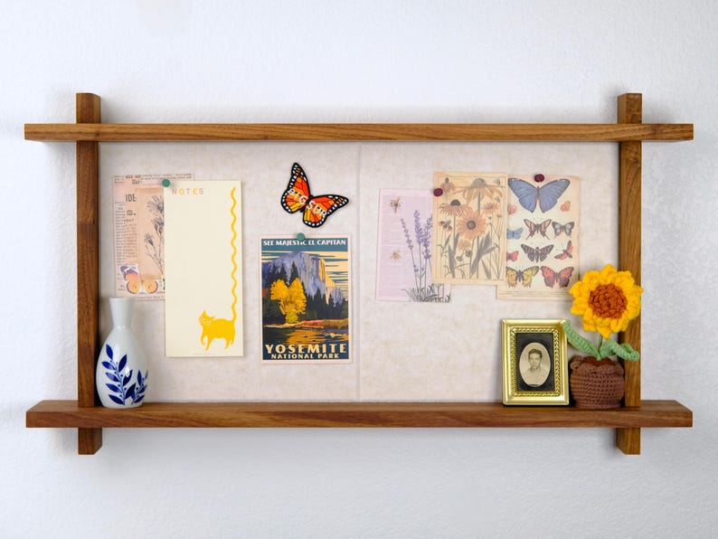 Felt Pin Board Shelf: Home, Office, Bedroom, Living Room, Wall Decor, Art Display image 2