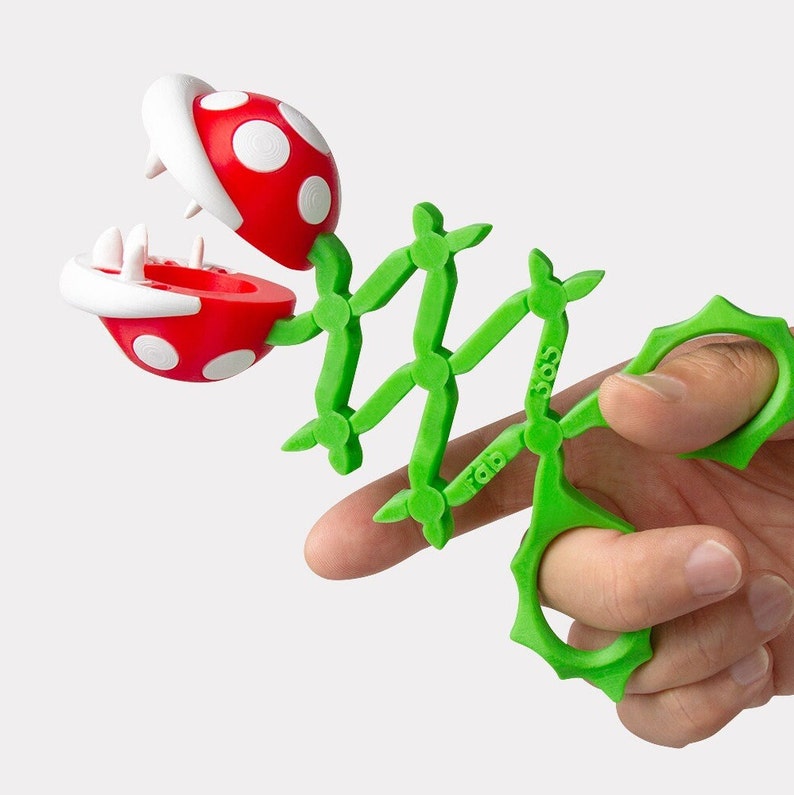 Mario Piranha Plant Extendable Grabber stress relief toys Gift creative and interesting Fidget Articulated Sensory toy 3D printed Green