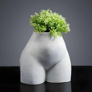 Curvy Body Vase: 3D Printed Female Form Sculpture Planter for Desk or Shelf