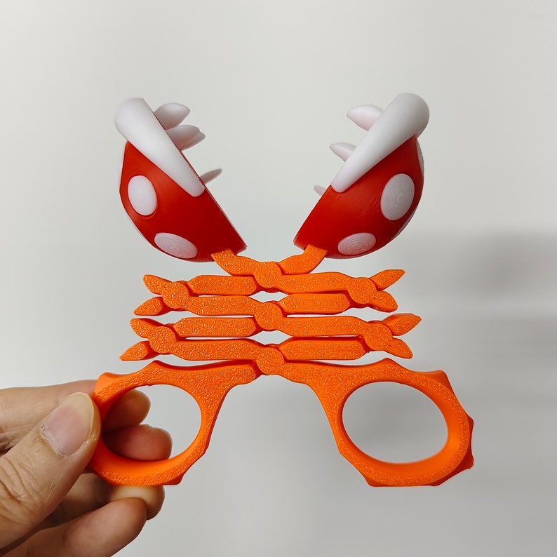 Mario Piranha Plant Extendable Grabber stress relief toys Gift creative and interesting Fidget Articulated Sensory toy 3D printed Orange