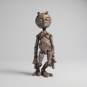 Articulated Alien Figurine: 3D Printed Poseable Sci-Fi Desk Decor