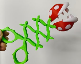 Piranha Plant Grabber Toy: 3D Printed Extendable Mario Bros Collectible