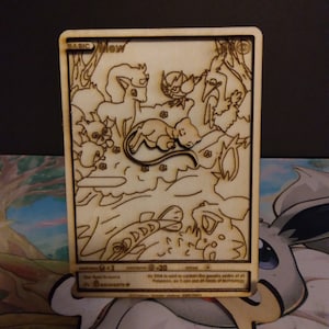 Sleeping Mew Pokemon Karte Vektor SVG Laser Cutter Datei für Holz