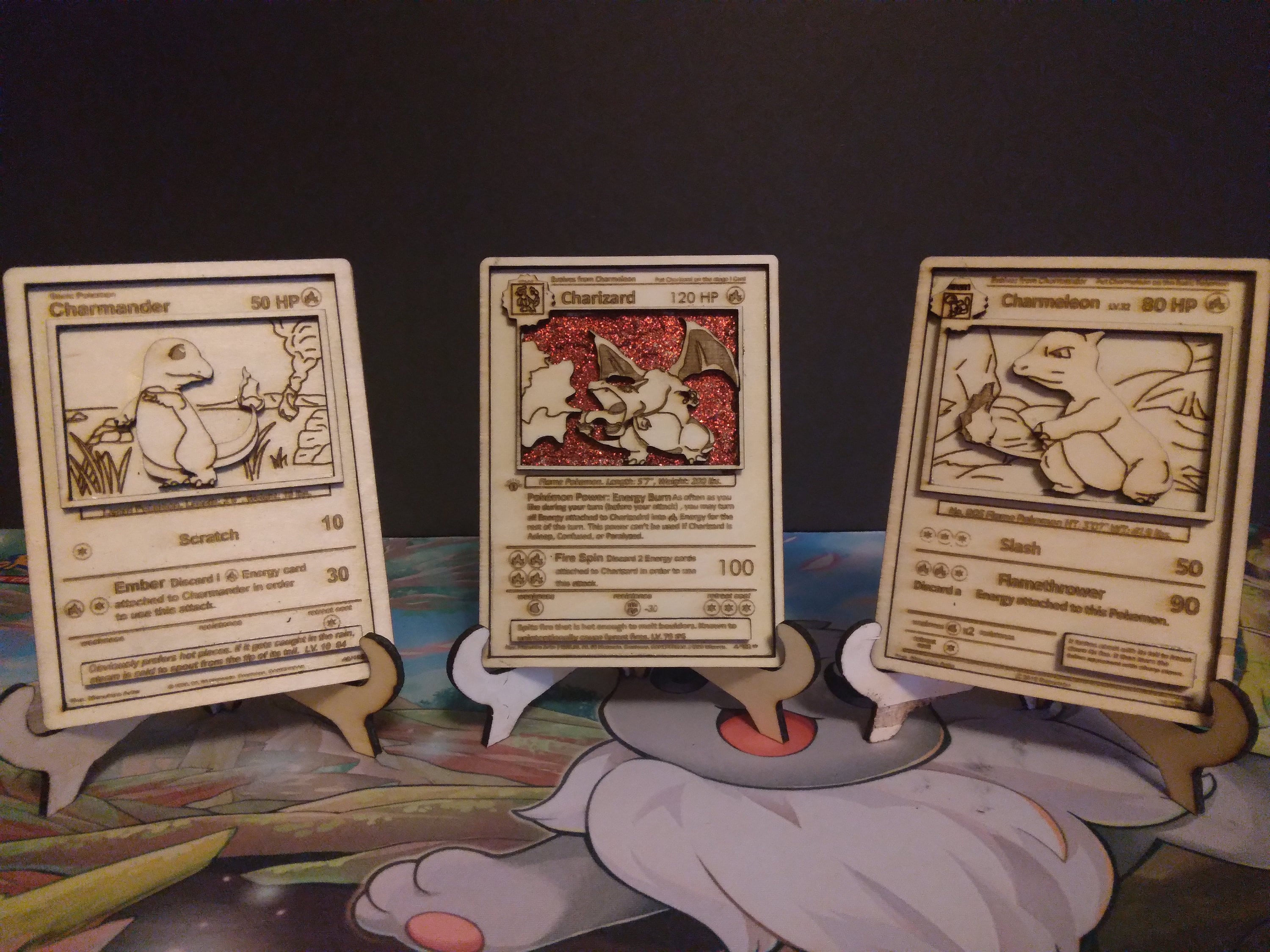 Charmander Charmeleon Charizard Pokemon Card Vector SVG Laser Cutter