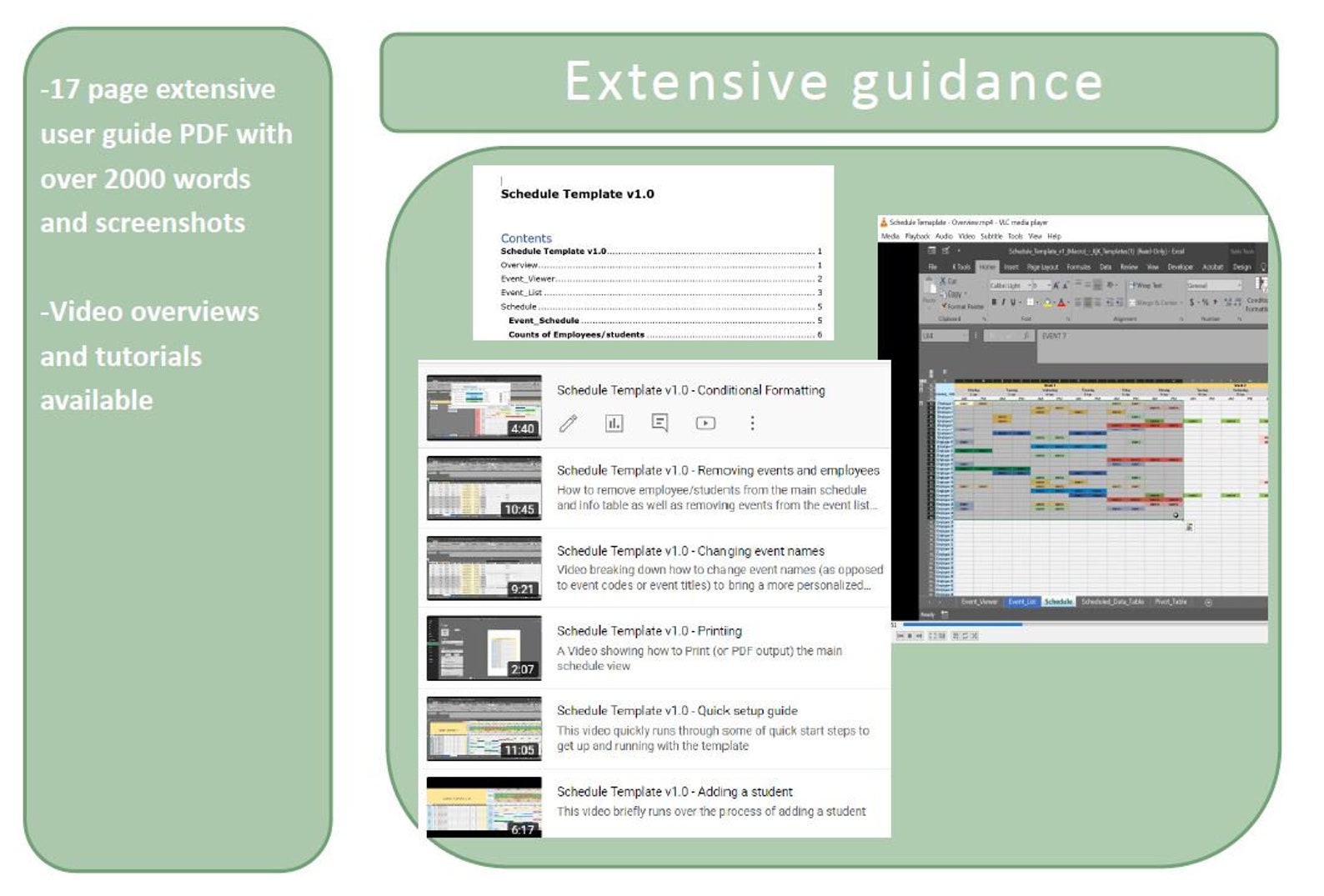 Schedule Template, Excel Spreadsheet, Planner, Schedule, Roster ...