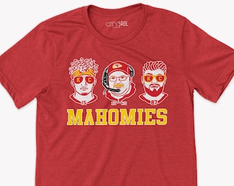 funny kc football mahomies shirt mahomes, kelce, reid funny kansas city football shirt football in kansas city funny characters mahomes tee
