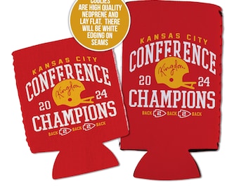 kansas city football party tailgating can coolies afc champions can coolers three peat kc football party favors can cooliers can coolies