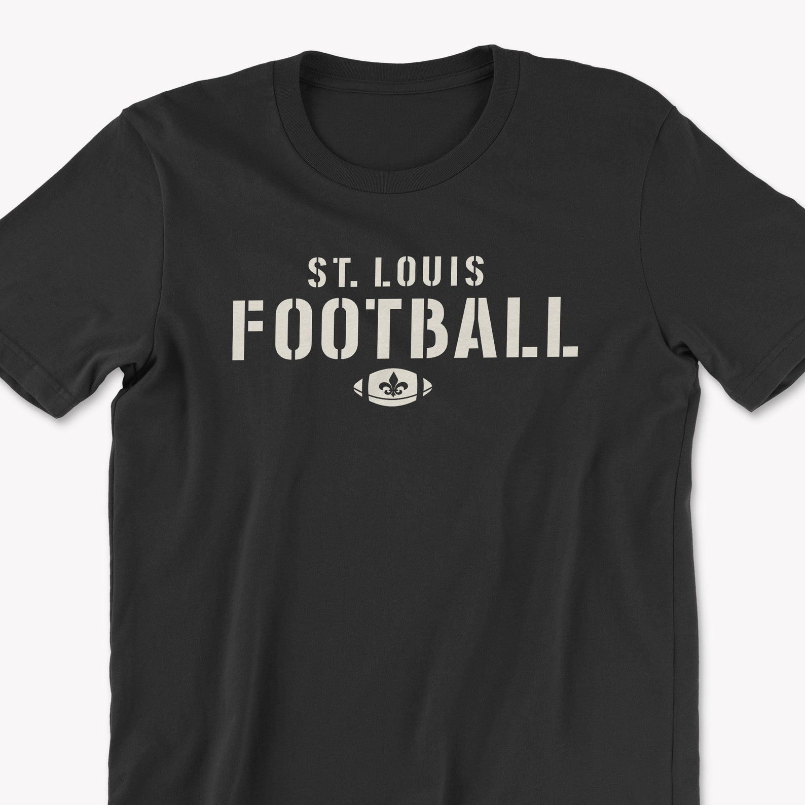 Football in St. Louis Stencil Font Basic St Louis Football Tshirt Dark