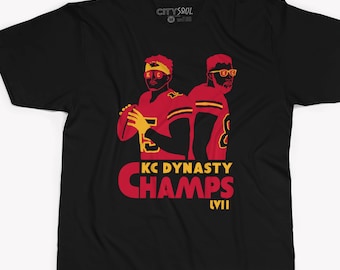 Campeones del Super Bowl LVII, campeones de la dinastía KC, Mahomes, Kelce, camisetas de fútbol de Kansas City hechas a mano, camisetas oscuras de fútbol del Super Bowl de los KC Chiefs