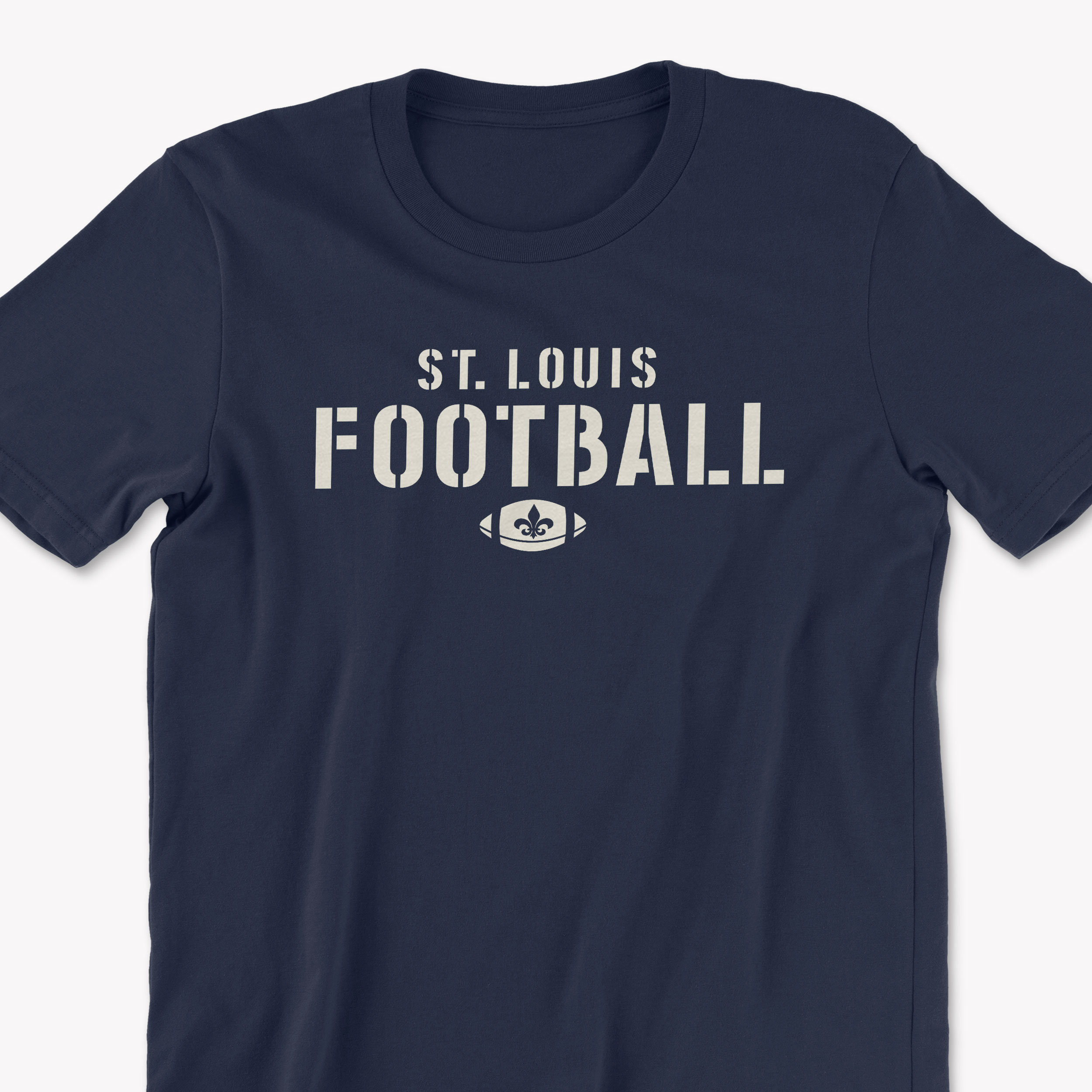 Football in St. Louis Stencil Font Basic St Louis Football Tshirt Dark