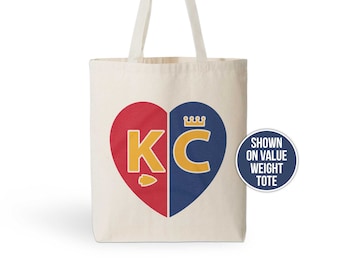 kc sports tote bag gifts for kansas city sports fans love kc football and kc baseball totebag cute tote for kc sports fans