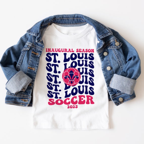 City St. Louis Soccer Shirt Stl Soccer Retro Wavy Text -  Israel