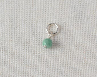 May Birthstone Emerald Gemstone Charm add on Charm Gold Filled Charm Sterling Silver Charm Birthstone Jewelry Making Birthday Charm