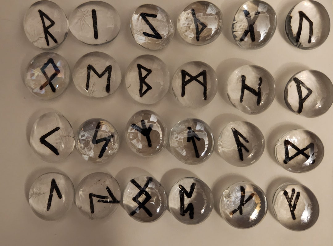 Clear Rune Set Small Glass Rune Set Rune Set for Beginners Rune Set