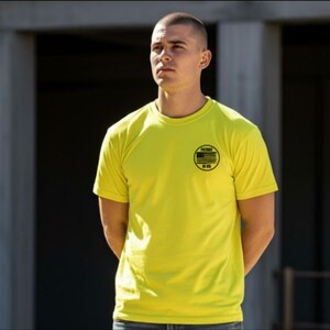 Hi Vis Construction Shirt: Funny Carpenter Tee - American Flag immagine 9