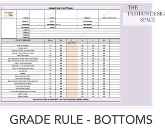 Apparel Grade Rule Tops, Fashion Grading, Technical Fashion - Etsy