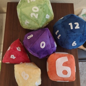 D&D Dice Set Stuffed Plush Toys Handmade
