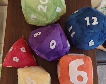 D&D Dice Set Stuffed Plush Toys Handmade