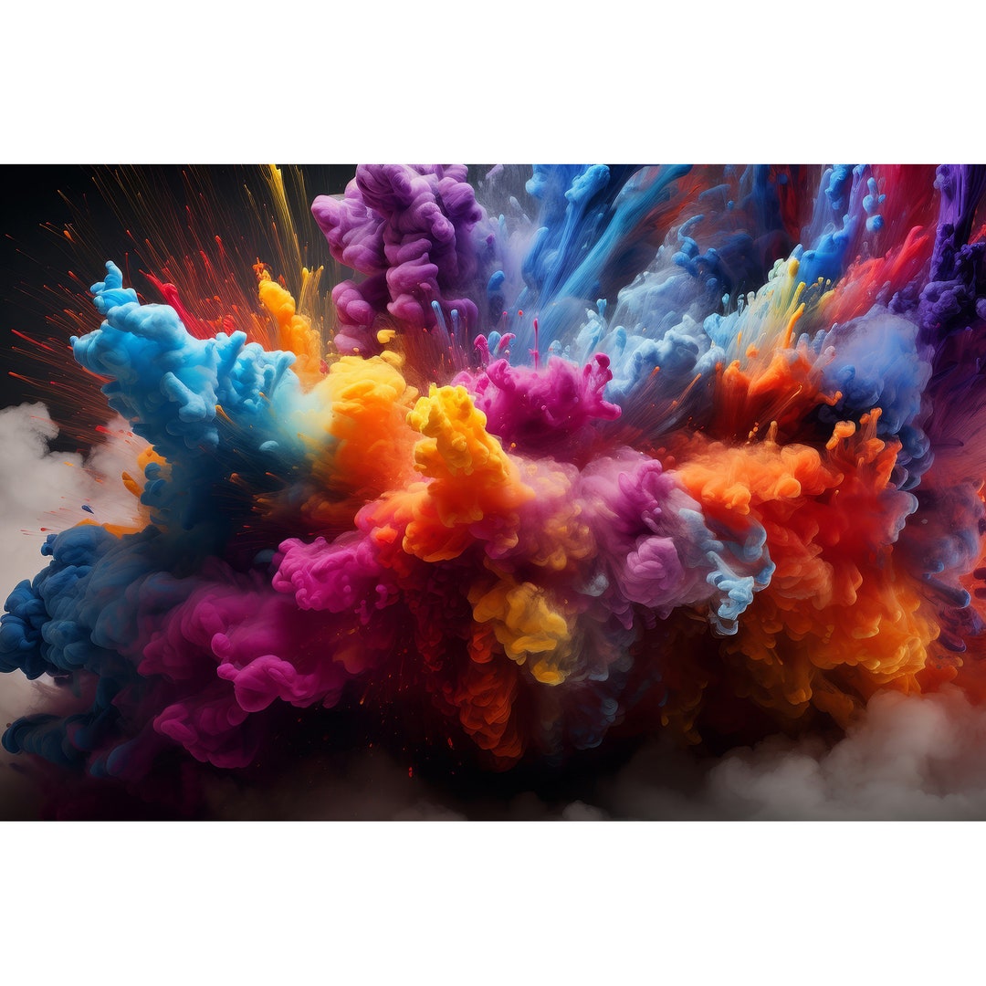 Explosion Decor Abstract Explosion of Color Wall Art #7 | Digital Download | Decor Art ...