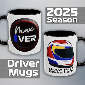 Max Verstappen F1 Mug, Formula 1 2025 Season, Motorsport Coffee Cup Gift