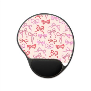 Cute Bow Pattern Mouse Pad with Wrist Rest, Comfortable Office Accessory, Perfect Gift for Students, Home Office Decor, Stylish Computer