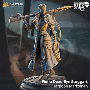 Fiona Dead-Eye Stuggart - Harpoon Marksman | DM Stash | Blood on the Sails | Resin | Fantasy | RPG | Tabletop Games | Character Model