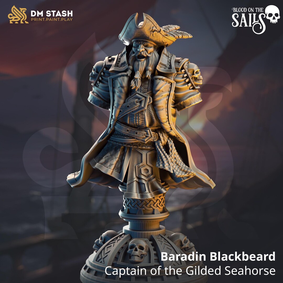Captain Stash Baradin Blackbeard - Captain (bust) | DM Stash | Blood on the Sails ...