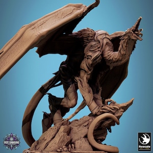 Zarkael, The Celestial Scourge | Rescale | Fate Unbound | Resin | Fantasy | RPG | Tabletop Games | NPC | DnD | 5e | Miniature