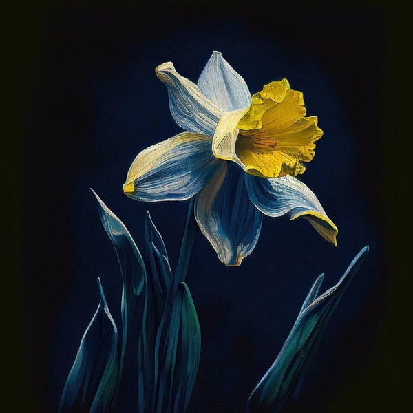 Van Gogh Daffodil Painting Etsy