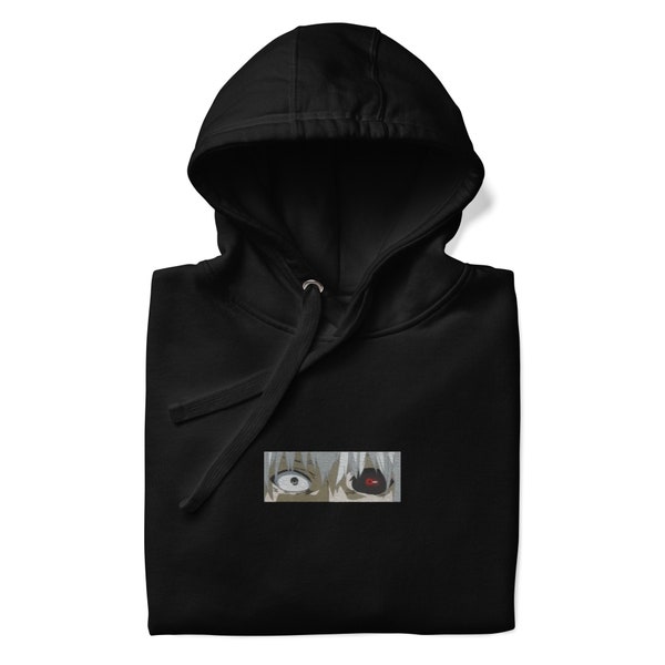 Embroidered Ken Kaneki Unisex Hoodie - Tokyo Ghoul Anime Inspired Sweatshirt