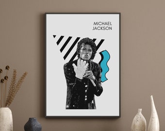 Michael Jackson Printable Wall Art, 80's Pop Icon Digital Wall Art Download, Michael Jackson Poster, Jackson 5 art