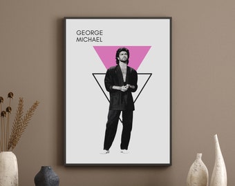 George Michael Printable Wall Art, 80's Pop Icon Digital Wall Art Descargar, George Michael Poster, Wham Print