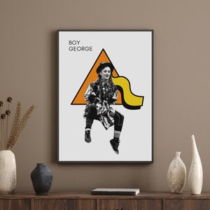 Boy George Printable Wall Art, 80&#39;s Pop Icon Digital Wall Art Download, Boy George Poster, Culture Club Print