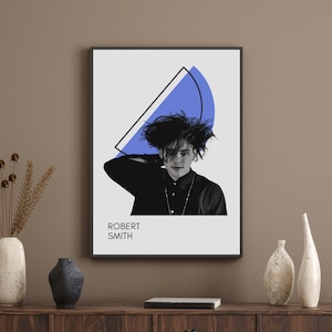Robert Smith Printable Wall Art, 80&#39;s Pop Icon Digital Wall Art Download, Robert Smith Poster, The Cure Art