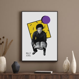 Billy Joel Printable Wall Art, 80&#39;s Pop Icon Digital Wall Art Download, Billy Joel Poster