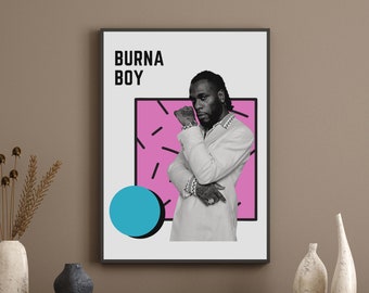 Burna Boy Printable Wall Art, Burna Boy Wall Art Print - Digital Download, Rapper Icon Artist Wall Art, Burna Boy Poster