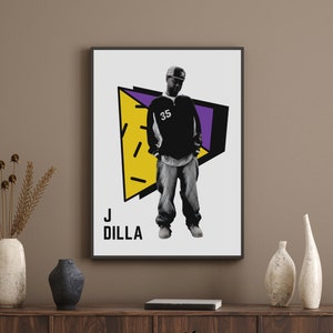 J Dilla Printable Wall Art, J Dilla Wall Art Print - Digital Download, Rapper Icon Artist Wall Art, 2000&#39;s Rap