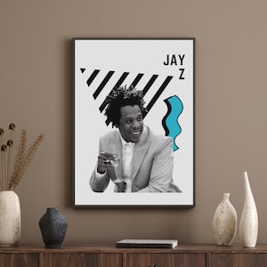Jay Z Printable Wall Art, Jay Z Wall Art Print - Digital Download, Rapper Icon Artist Wall Art, 2000&#39;s Rap
