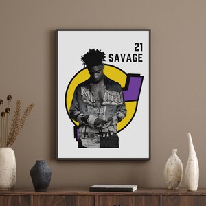 21 Savage Printable Wall Art, 21 Savage Wall Art Print - Digital Download, Rapper Icon Artist Wall Art, 21 Savage Poster