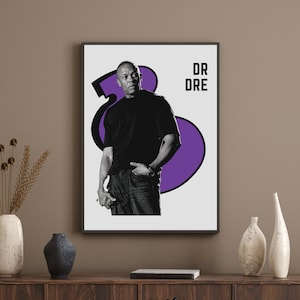 Dr Dre Printable Wall Art, Dr Dre Wall Art Print - Digital Download, Rapper Icon Artist Wall Art, West Coast Art, 90&#39;s 00&#39;s rap