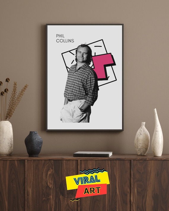 Phil Collins Printable Wall Art, 80'S Pop Icon Digital Wall Art.