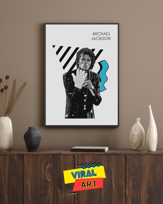 Michael Jackson Printable Wall Art, 80's Pop Icon Digital Wall Art