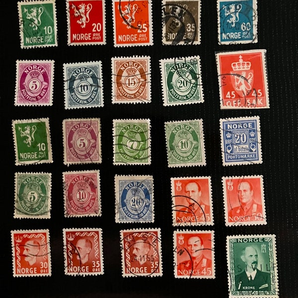 41 Scandinavian Stamps 1940s - 1960s  Good condition with light cancel marks -  Norway & Finland  FREE DELIVERY