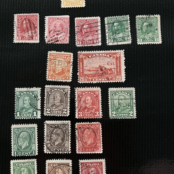 60 Canadian Stamps from 1800s thru 1949.  Conditions vary look at pictures.  FREE SHIPPING.  Some are worth up to dollars on World Stamp.