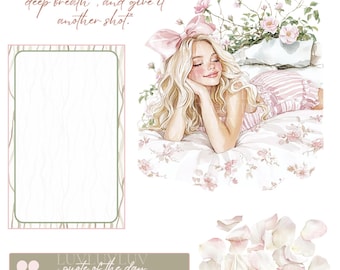 Bloom Dreamy Self Love Digital Stickers: Goodnotes PNG (Digital Download)