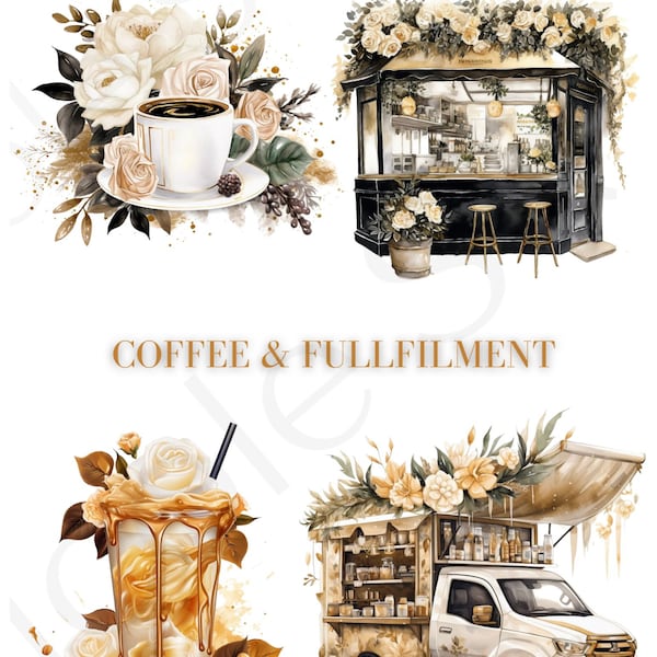 Coffee Digital Stickers| Love Coffee| Espresso| Precropped Goodnotes Digital Stickers