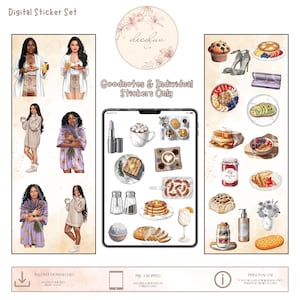 Adesivi digitali per il brunch / Kit per la pianificazione di un look accogliente (download digitale)