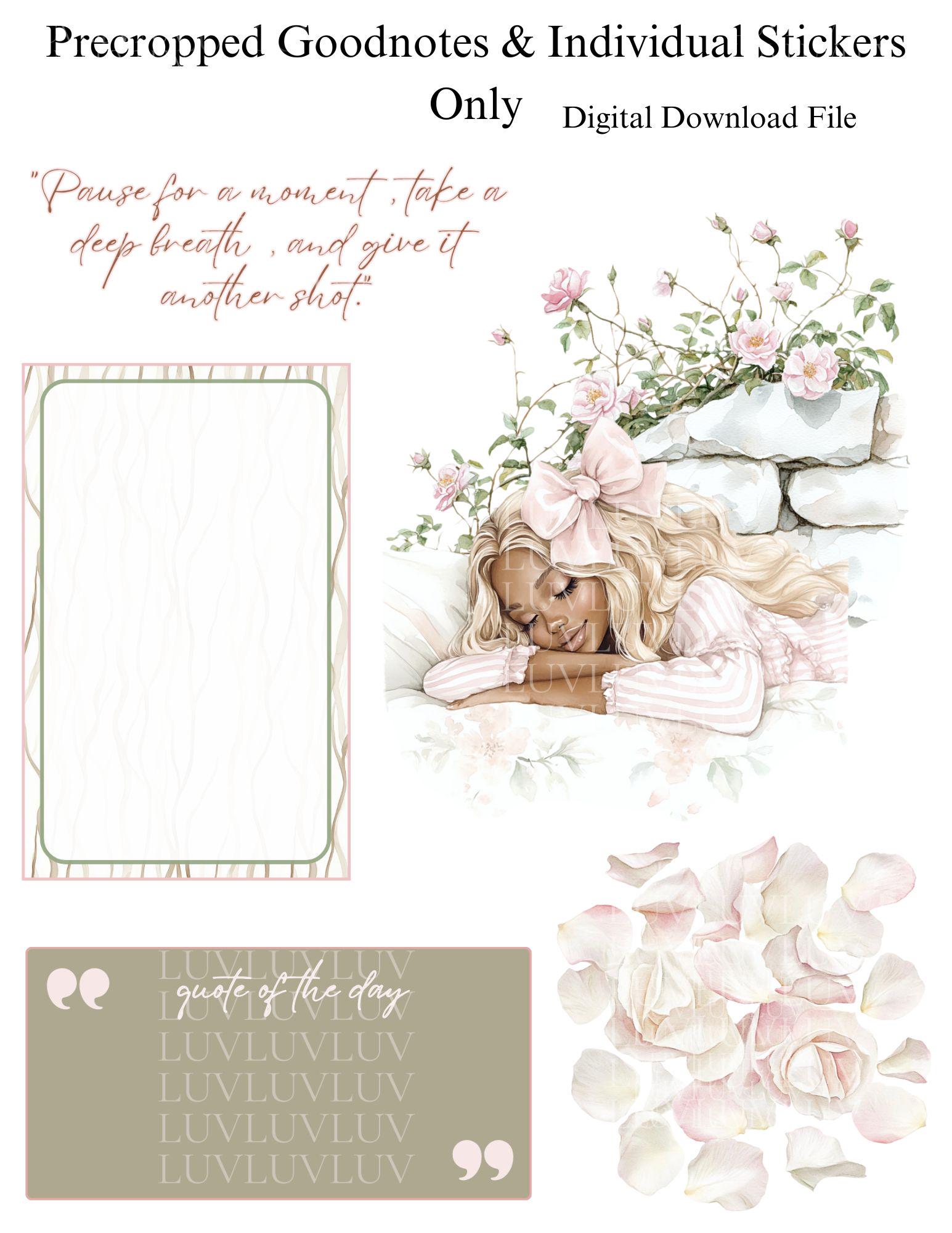 Beauty Blossom Self Love Digital Stickers| Goodnotes Stickers| Daily Digital Stickers