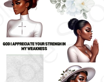 Praying Women Digital Stickers| Faith| Precropped Goodnotes| Individual Stickers