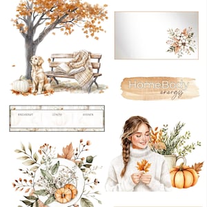 Aesthetische Herbst Digitale Aufkleber | Tägliche Herbstaufkleber | Planen Sticker| Beschnittene Goodnotes